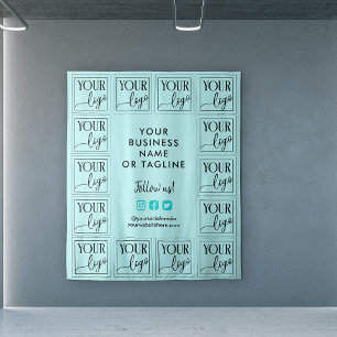 Tenture Léger Turquoise Votre Logo & Médias Sociaux
