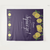 Tenture Lemons Main Squeeze Shower de Mariée Fond Violet (Devant (Horizontal))