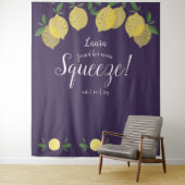Tenture Lemons Main Squeeze Shower de Mariée Fond Violet (En situation)