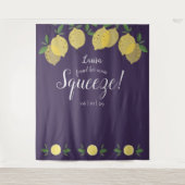 Tenture Lemons Main Squeeze Shower de Mariée Fond Violet (Devant)