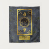 Tenture Leo Dark Zodiac Astrologie : Black Gold Nom (Devant)