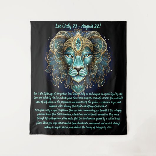 Tenture Leo Zodiac – Radiant Strength and Solar Majesty (Devant)