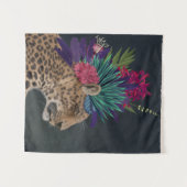 Tenture Leopard avec tête tropicale (Devant (Horizontal))