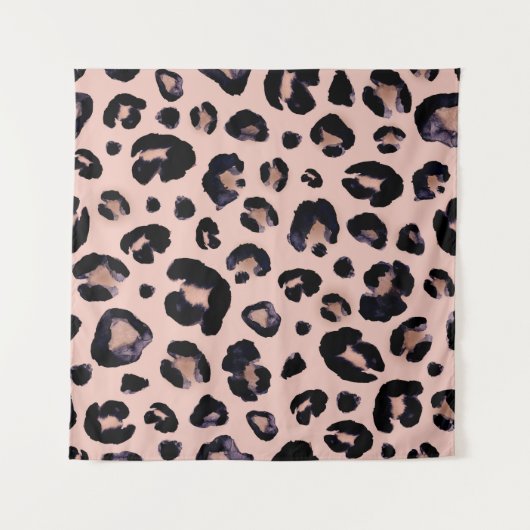 Tenture Léopard De Neige, Texture Dessinée À La Main. (Devant)