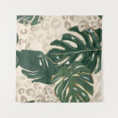 Tenture Leopard Monstera : Jungle Imprimer Vintage. (Devant (Horizontal))