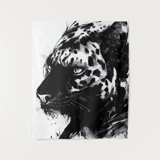 Tenture Leopard Panther Wild Nature Free Spirit Art Brush (Devant)