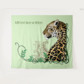 Tenture Leopard Wild Cat Green Henna (Devant (Horizontal))