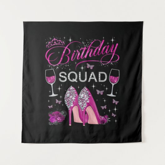 Tenture L'équipe d'anniversaire Papillons (Devant)