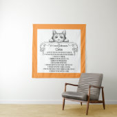 Tenture Les 10 commandements des chats drôles (En situation)