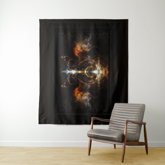 Tenture Les ailes de l'art fractal du feu par Xzendor7 (En situation)