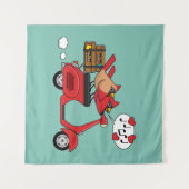 Tenture Les amoureux du Cardinal Rouge sur Scooter (Devant (Horizontal))