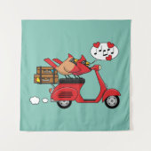 Tenture Les amoureux du Cardinal Rouge sur Scooter (Devant)