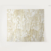 Tenture Les animaux de tigres léopards d'or (Devant (Horizontal))