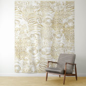 Tenture Les animaux de tigres léopards d'or (En situation)