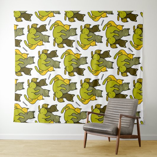 Tenture Les chatons d'olive (En situation (horizontale))