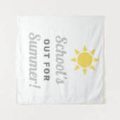 Tenture Les cours sont terminés pour l'été Gray Yellow Sun (Devant (Horizontal))