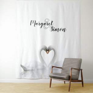 Tenture Les cygnes noms d'amour mariage