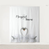 Tenture Les cygnes noms d'amour mariage (Devant)
