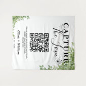 Tenture Les Feuilles verts Sage capturent le Mariage QR Am (Devant (Horizontal))