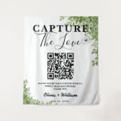 Tenture Les Feuilles verts Sage capturent le Mariage QR Am (Devant)