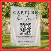 Tenture Les Feuilles verts Sage capturent le Mariage QR Am