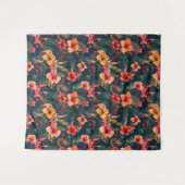 Tenture Les Fleurs D'Hibiscus, Un Modèle Floral Tropical (Devant (Horizontal))