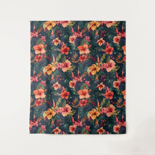 Tenture Les Fleurs D'Hibiscus, Un Modèle Floral Tropical (Devant)