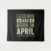 Tenture Les légendes naissent en avril - Anniversaire d'av (Devant (Horizontal))