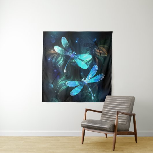 Tenture Les libellules du lac (En situation (horizontale))