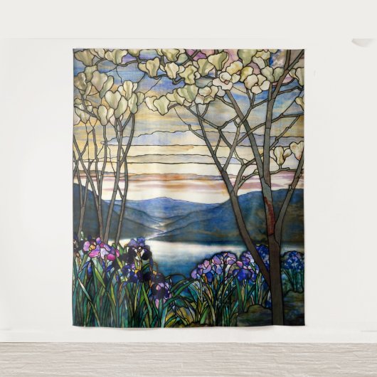 Tenture Les Magnolias En Verre Tiffany Irises Art Nouveau (Devant)
