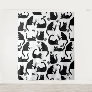 Tenture Les mauvais chats frappent des trucs sur