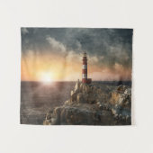 Tenture Les phares | Phare rouge et blanc (Devant (Horizontal))