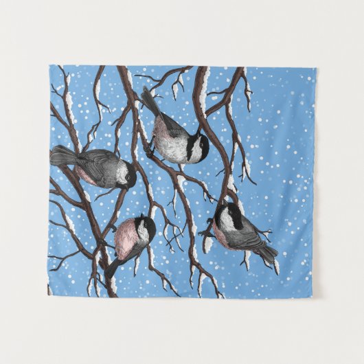 Tenture Les poulets en hiver (Devant (Horizontal))