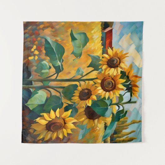 Tenture Les tournesols dans un champ (Devant (Horizontal))