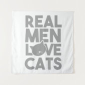 Tenture Les vrais hommes aiment les chats (Devant (Horizontal))