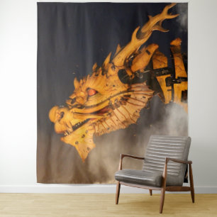 Tenture Les yeux rouges de la tête de dragon