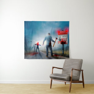 Tenture Les zombies aux yeux lumineux de SlipperyJoe pour