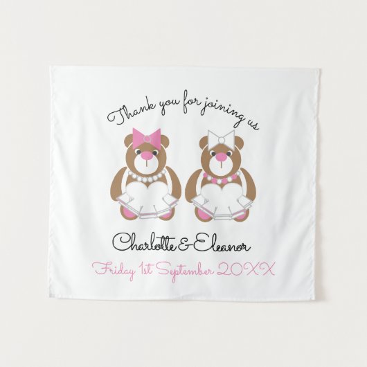 Tenture Lesbienne Mariage Teddy Bear Brides (Devant (Horizontal))