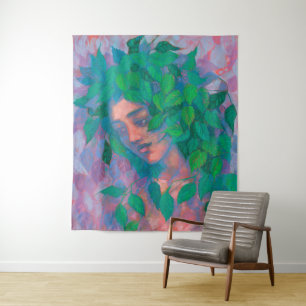 Tenture L'esprit des arbres Dryad Green Feuilles L'art du