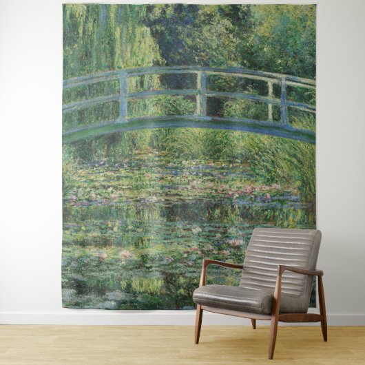 Tenture L'étang À Eau, Peinture À L'Huile Paysagère, Monet (En situation)