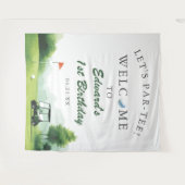 Tenture Let's Par-Tee Golf Buggy Birthday Photo Backdrop (Devant (Horizontal))