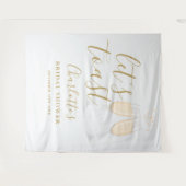Tenture Let's Toast Bridal Shower Gold Backdrop (Devant (Horizontal))