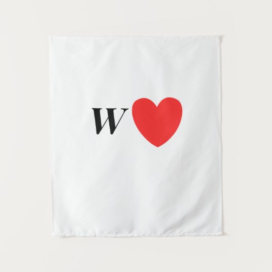 Tenture Letter W Heart - Valentine Initial Love Design (Devant)