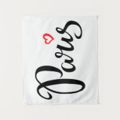 Tenture Lettrage de brosse de Paris avec le coeur (Devant)