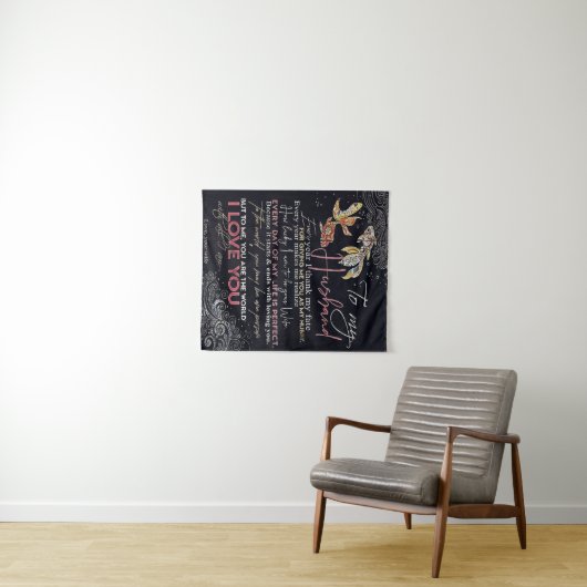 Tenture Lettre à mon mari | Meilleure Fête des pères prése (En situation (horizontale))