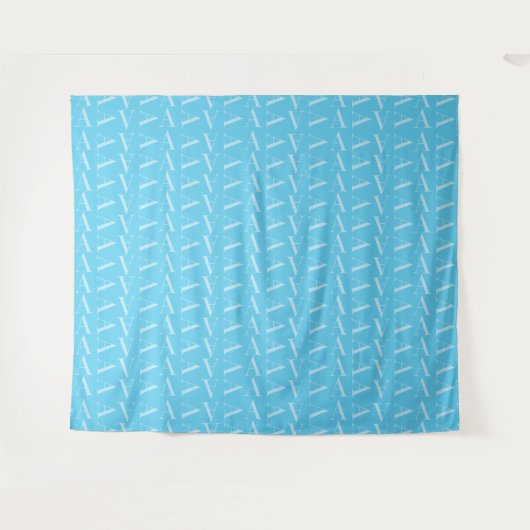 Tenture Lettre initiale A, Aqua Blue (Devant (Horizontal))