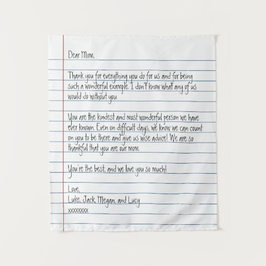 Tenture Lettre manuscrite moderne papier Carnet pour maman (Devant)