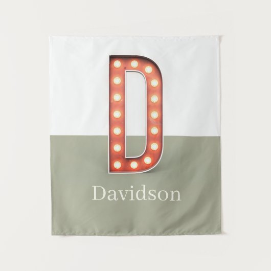 Tenture Lettre Marquee Rétro D Personnalisée (Devant)