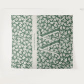 Tenture Lettre monogramme modifiable fleur vert émeraude (Devant (Horizontal))
