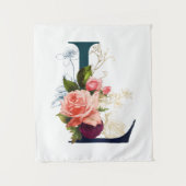 Tenture LETTRE MONOGRAPHIQUE Florale FLASTIQUE L (Devant)